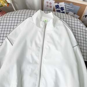 夹克秋季服男女白墙夜光反光外套薄款港风中性风2J图片