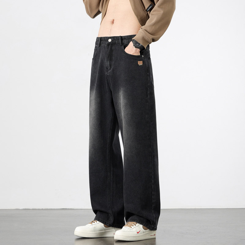 美式风宽松直筒牛仔裤男士百搭款长裤垂感阔腿裤NZ9321-特P47，男装牛仔裤，电商A076