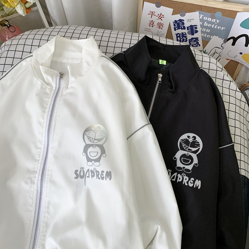 夹克服秋季男女夜光反光外套宽松港风中性风摆拍27J,男装夹克,电商A076