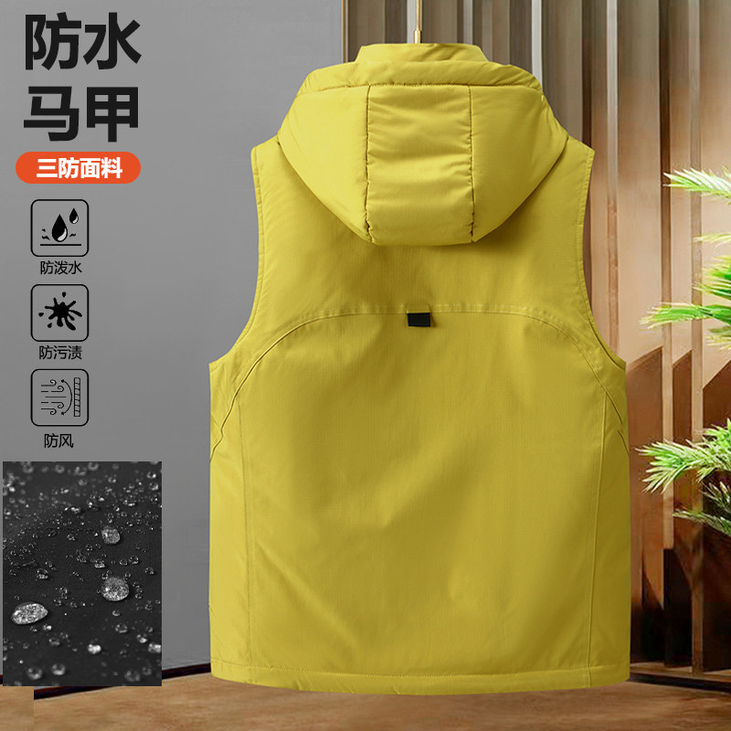 工装羽绒棉马甲男秋冬新款特大码防泼水马夹MJ022小码特P73大码83,男装工装外套,电商A076