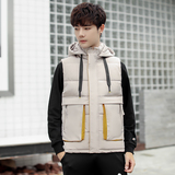 秋冬季新款工装棉马甲男士连帽多口袋保暖背心外套MJ2018-特P65，男装背心/马甲，电商A076