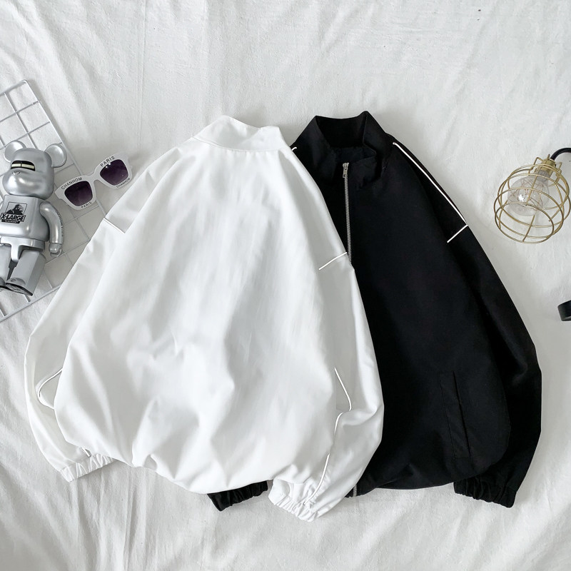 夹克秋季服男女白墙夜光反光外套薄款港风中性风7J图片