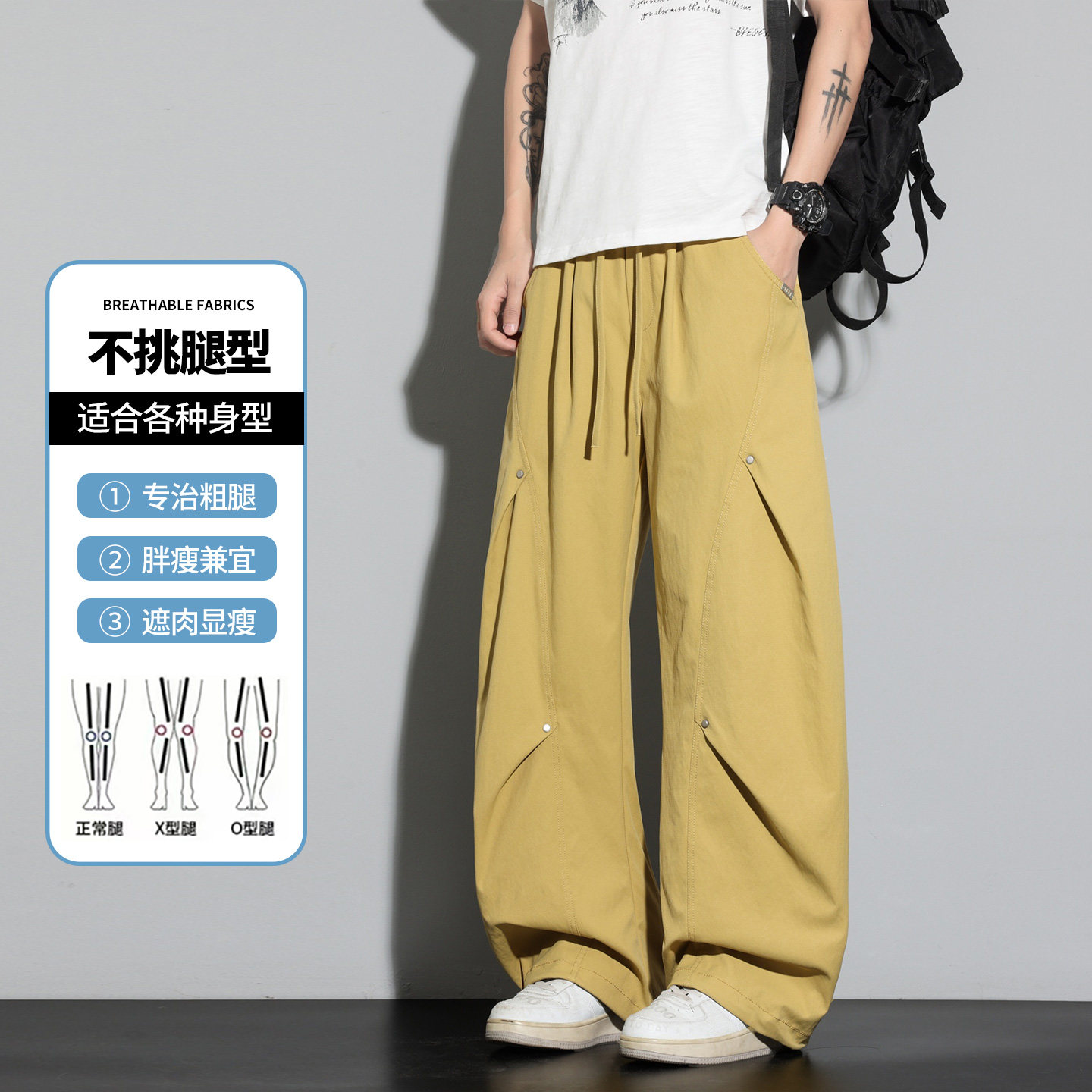 美式街头复古工装裤男士黑色阔腿直筒休闲长裤CK26013-特P45,男装工装外套,电商A076