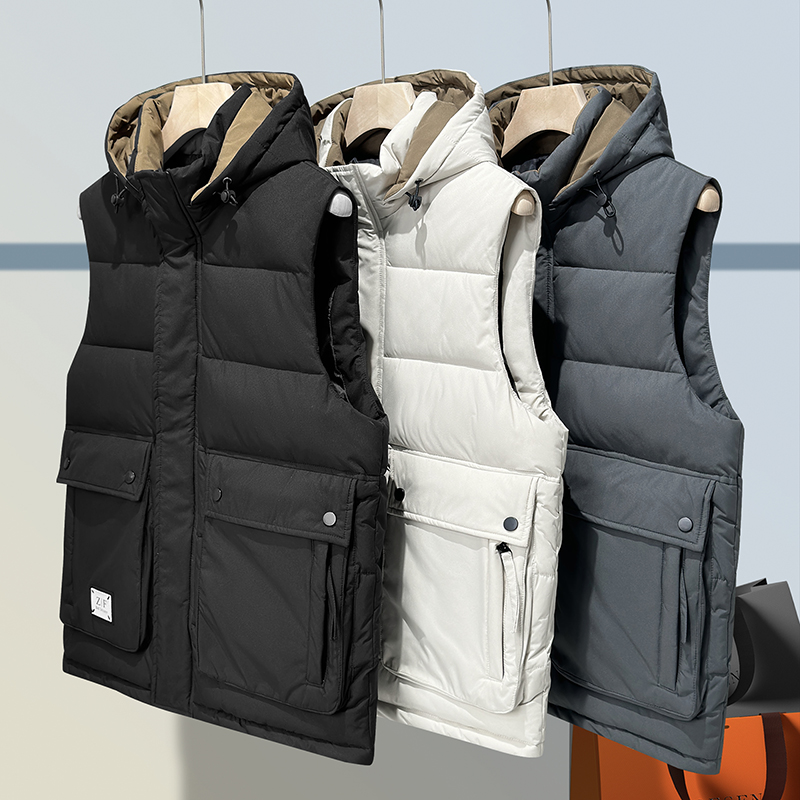 工装风羽绒棉马甲男加厚保暖防寒多口袋背心潮流外套MJ308-特P72，男装背心/马甲，电商A076
