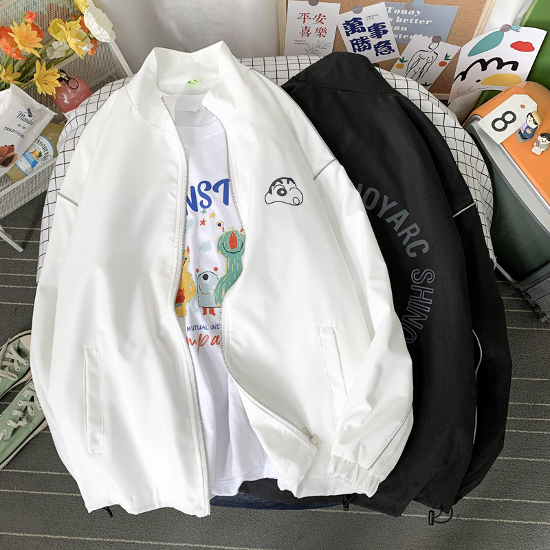 夹克服秋季男女夜光反光外套宽松港风中性风摆拍13J图片