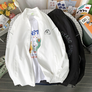 夹克服秋季男女夜光反光外套宽松港风中性风摆拍15J图片