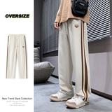 美式条纹休闲裤男士直筒宽松运动裤潮牌垂感卫裤CK271-特P30，男装休闲裤，电商A076