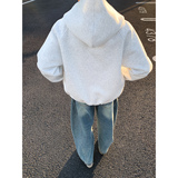 美式复古连帽卫衣男女款重磅开衫拉链舒适百搭外套WY5510-特P70，女装短外套，电商A076