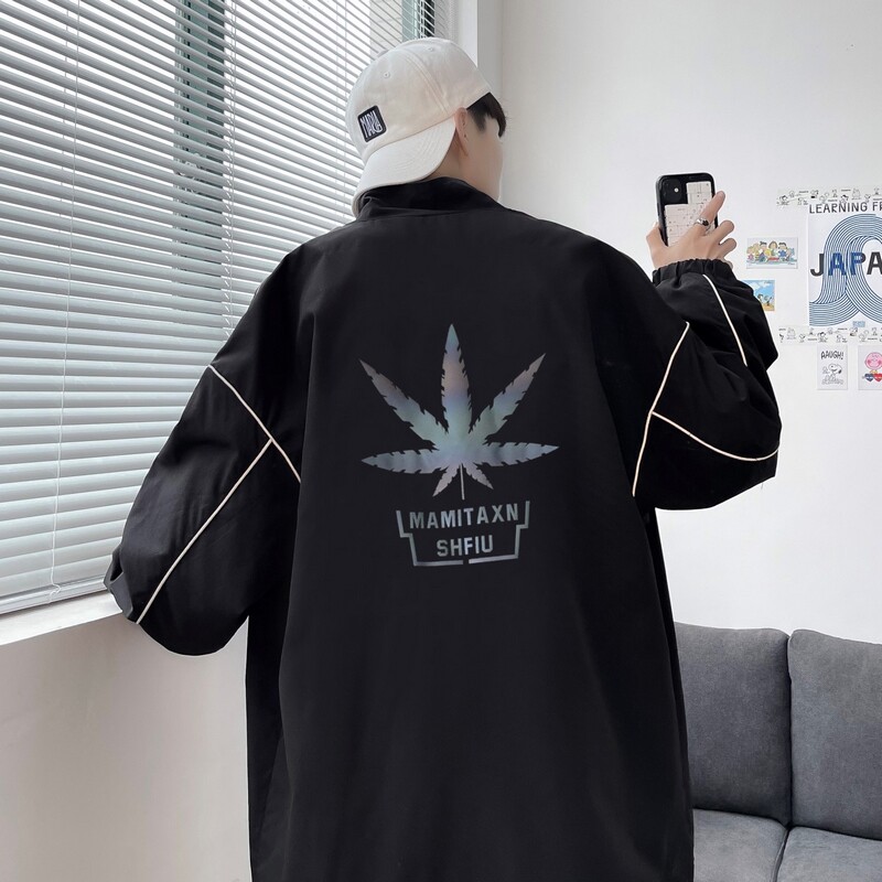 秋冬季夹克衣服外套男女港风反光夜光外套立领42J图片