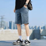 夏季薄款牛仔短裤男士潮流弹力宽松直筒五分裤无差价NZP18-特P39，商品下架区，电商A076