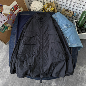 日系工装外套男夏季超薄款大码宽松防晒衣服港风摆拍2FS1029-P35图片
