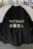 秋季夜光反光印花外套男ins港风潮流宽松大码情侣夹克2J，男装夹克，电商A076