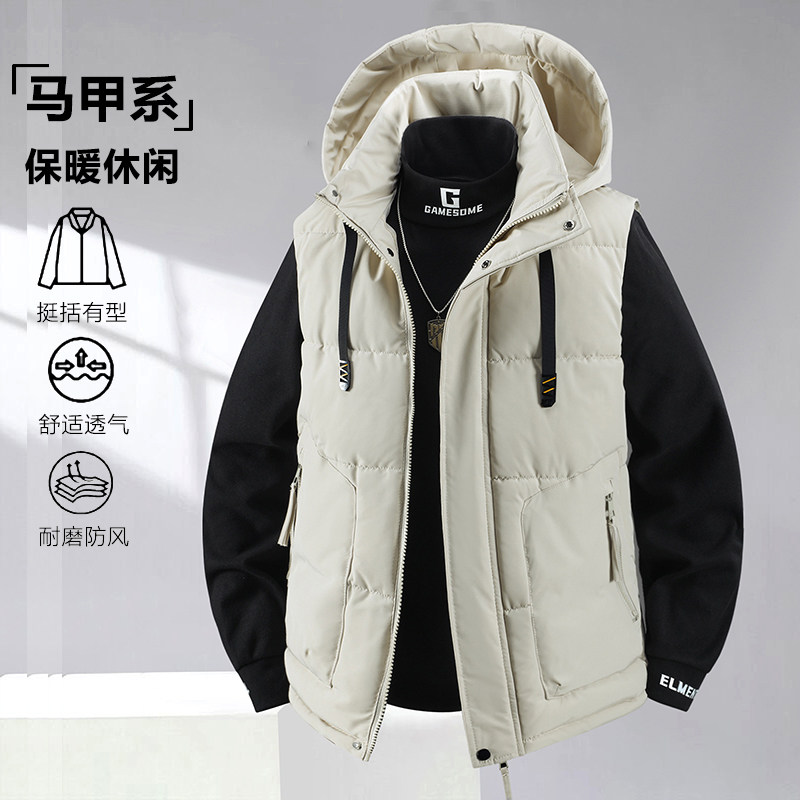 羽绒棉马甲男秋冬季新款坎肩背心学生保暖背心3D图MJ86880-特P56,男装背心/马甲,电商A076
