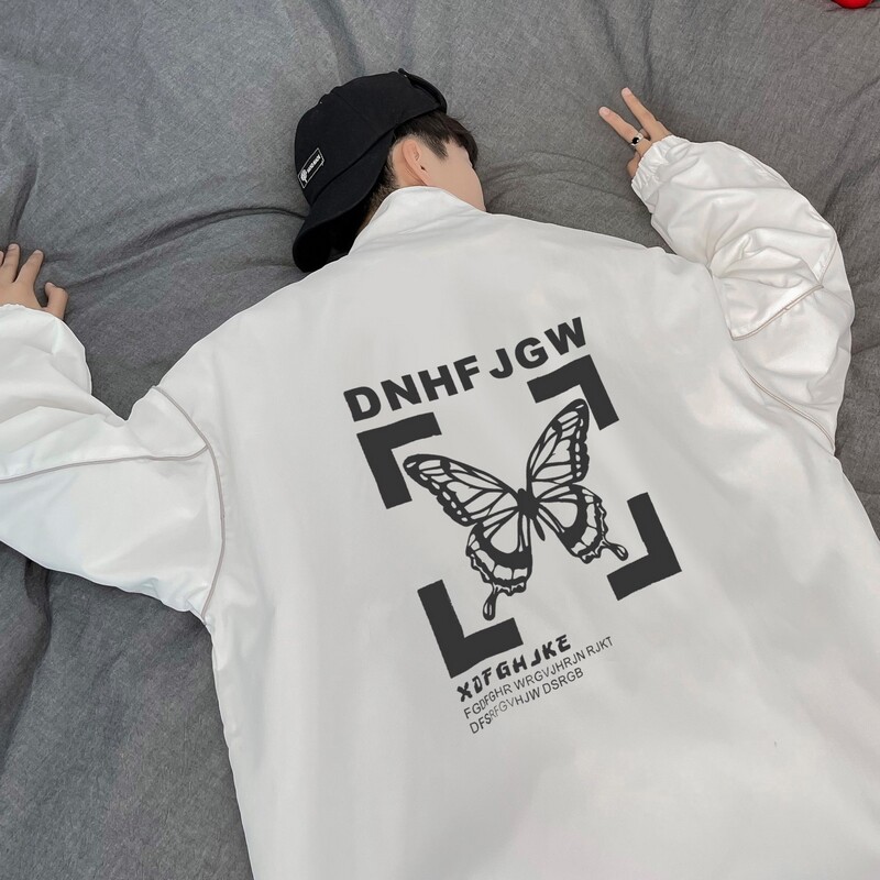 秋装反光夜光印花外套男中性风港风模特大码情侣夹克28J,男装夹克,电商A076