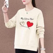 圆领套头长袖 休闲宽松纯棉卫衣 秋冬韩版 显瘦薄外套女士 100棉