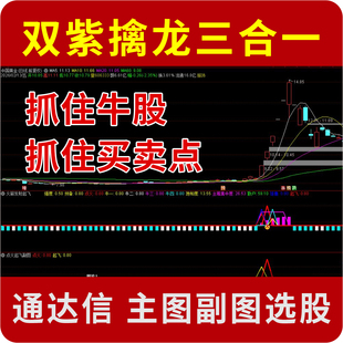 双紫擒龙三合一升级版 牛股妖股强势股买卖点 通达信主图副图选股
