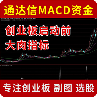 通达信MACD资金副图尾盘买入指标/选股 创业板启动前大肉公式源码
