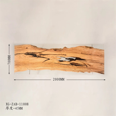 橄榄木树脂大板 200*70*4.5 环氧树脂河流桌实木创意餐桌海浪茶桌