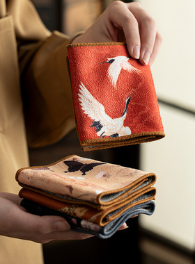 加厚茶巾布吸水高档中式小号茶桌台专用毛巾抹布国风养壶巾垫中式