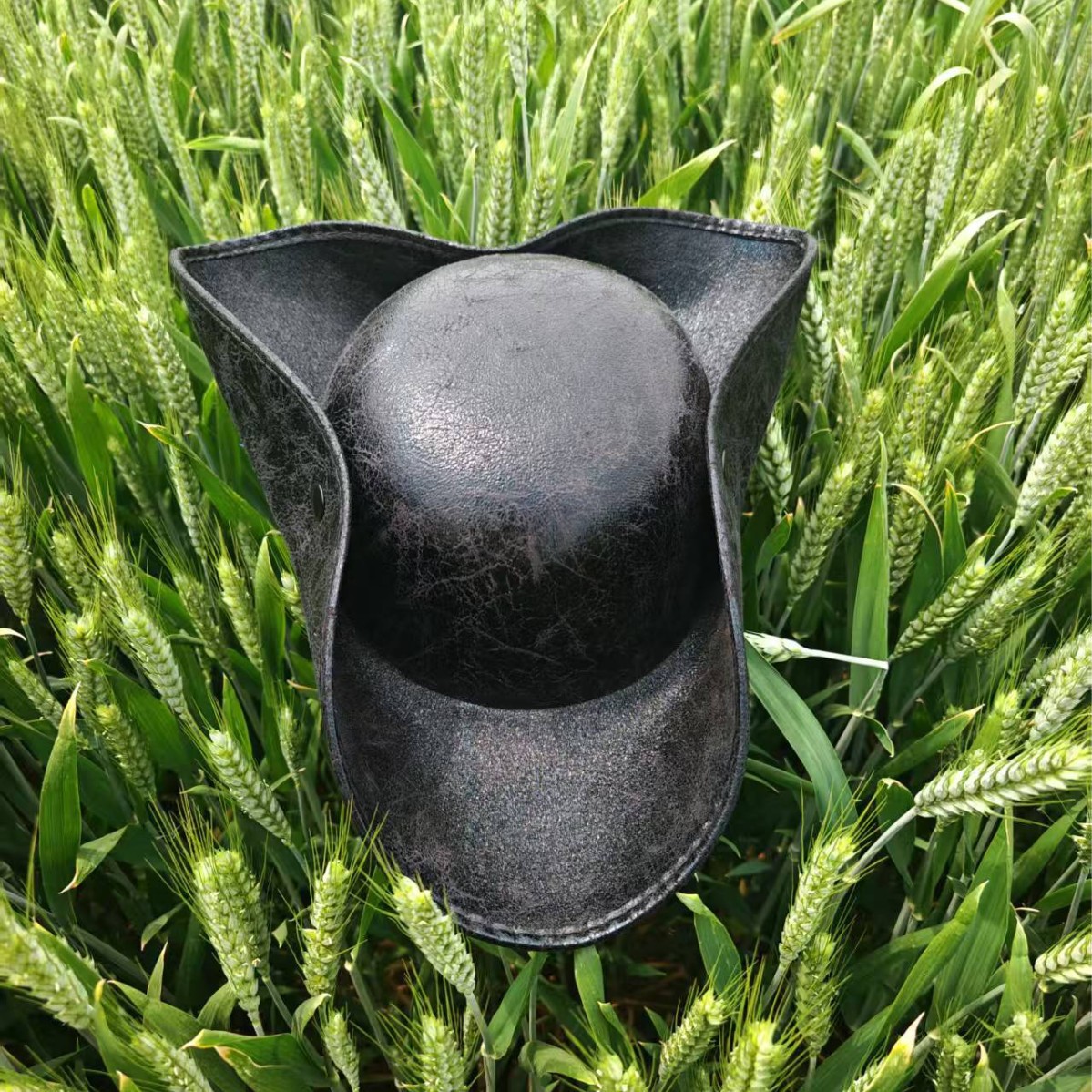 狂欢派对万圣节海盗帽coplay化妆舞会道具加勒比仿皮革三角帽子