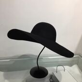 秋冬新款 英伦爵士帽女 切边仿毛毡圆顶礼帽出游造型保暖帽法式