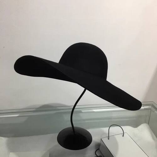 [定制商品]仿毛毡复古圆顶礼帽出游拍照舞台造型帽法式宽檐礼帽