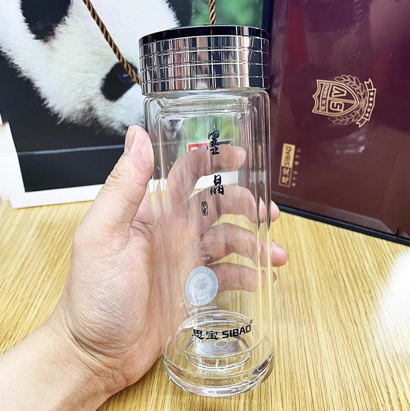 思宝双层玻璃杯水晶男士
