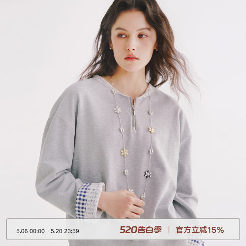 Next Weekend 简约撞色花朵项链高级感设计叠带颈链