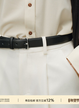 Next Weekend二层牛皮黑色腰带