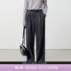 NextWeekend「回廊」通勤秋冬垂感阔腿高腰羊毛阔腿灰色百搭西裤