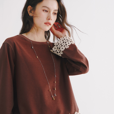 Next Weekend 百搭双色铃兰花锁叠戴项链气质高级感长项链