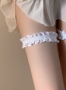 亚文化腿环性感黑色腿链配饰y2k大码亚比大腿环圈洛丽塔丝袜配饰