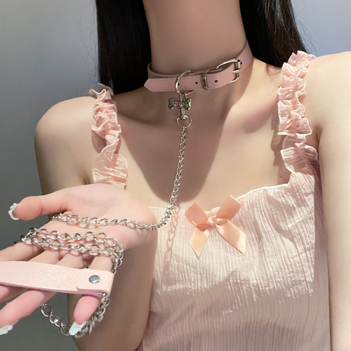 狗骨头项圈情调牵引绳choker