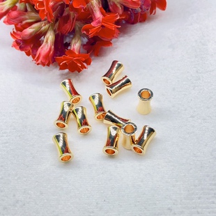 18k包金保色镀金小蛮腰管珠竹节转运珠DIY饰品配件手链首饰制作