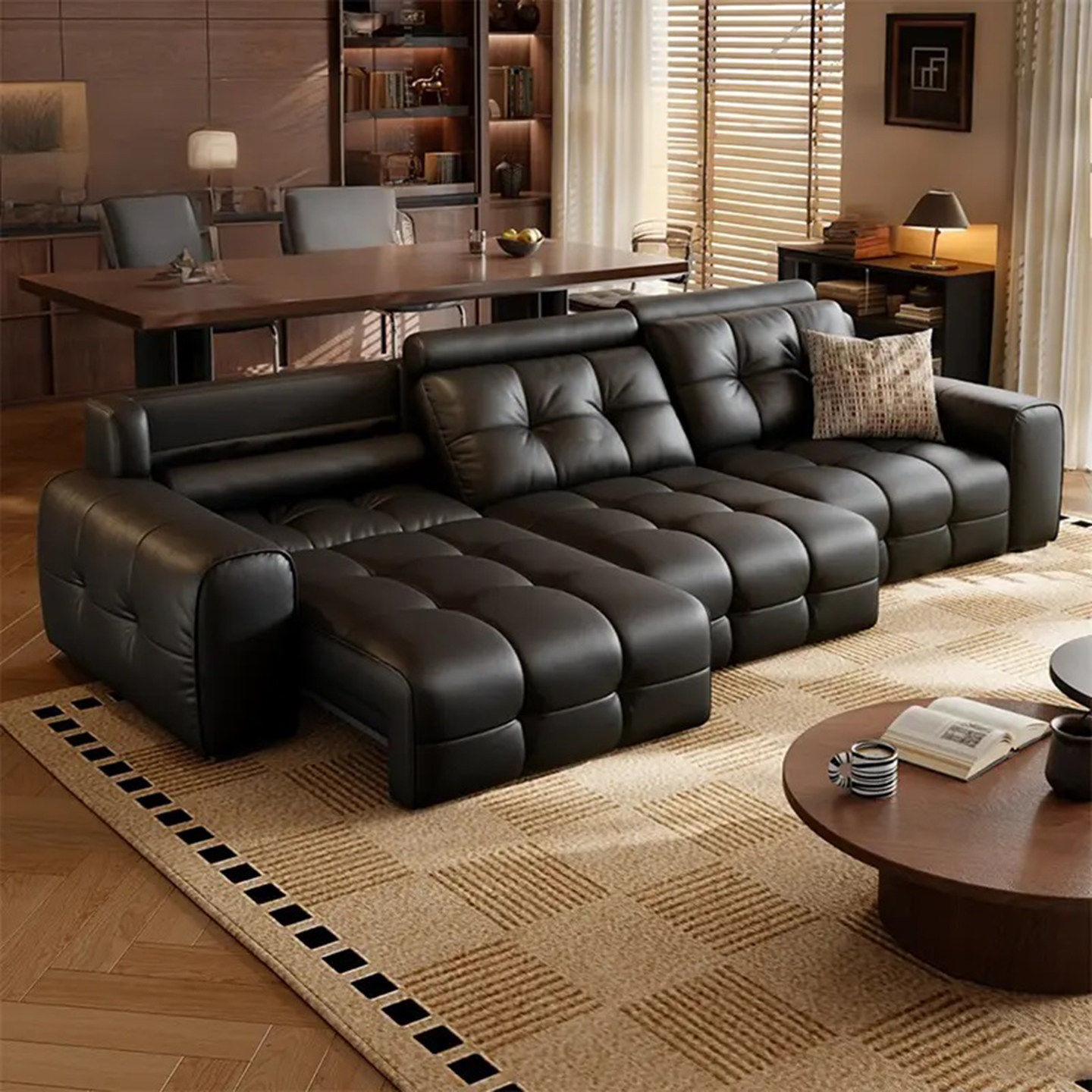 司朴意式极简劳伦斯电动功能沙发客厅简约零靠墙可伸缩真皮沙发床,住宅家具,功能沙发,淘宝优惠券,粉丝福利购,淘宝优惠卷