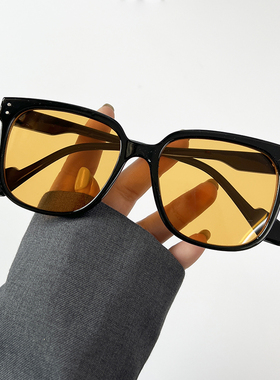 gm韩版墨镜大脸圆脸显瘦女防紫外线简约橘色太阳眼镜男潮开车通用