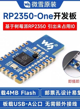 微雪 树莓派RP2350-One开发板python 4MB Flash Type-A口 易集成