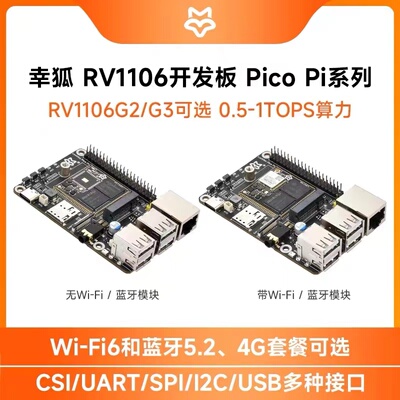 微雪 幸狐Luckfox Pico Pi 微型Linux开发板Core1106 WiFi/4G模块