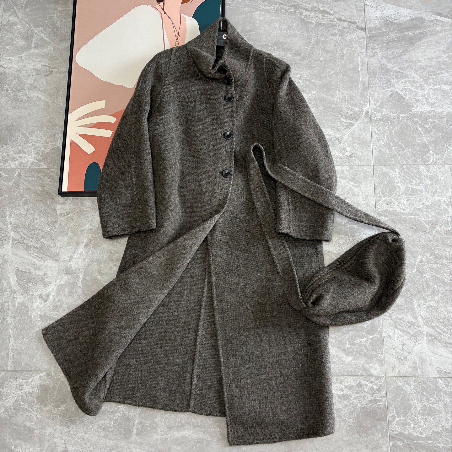 立领简约大气双面羊毛大衣外套女