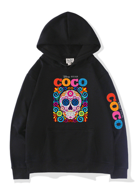寻梦环游记COCO动漫电影周边衣服 2026秋冬新品连帽套头时尚上衣
