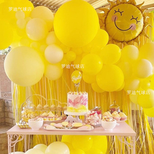 柠檬黄气球大汽球生日布置马卡龙黄气球儿童派对装饰生日趴现场