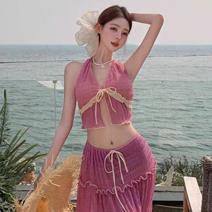 在逃公主泰国高级感比基尼长裙游泳衣女海岛度假性感显瘦温泉泳装