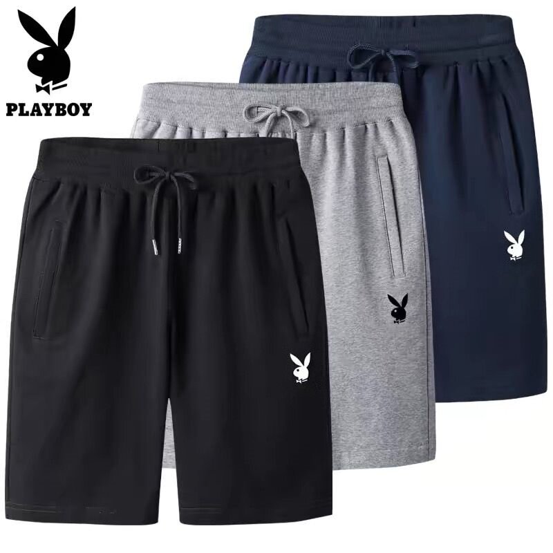 花花公子夏季薄款纯棉运动男士短裤休闲宽松5五分裤跑步百搭中裤