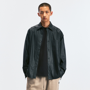 男秋 衬衫 BOHRHOO24AW首款 高级防磨哑光软皮衬衣休闲简约宽松长袖