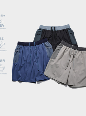 BOHRHOO25SS高科技纤维防晒防泼水拼接设计休闲百搭五分短裤男夏