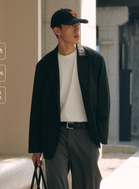 BOHRHOO25AW「SPPS蓄热+抗皱+仿羊毛光感」素色极简西装外套男秋