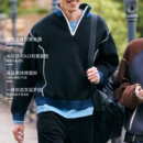 BOHRHOO25AW百搭重磅775G纯棉半拉链式 男女冬 撞色立体毛织POLO衫