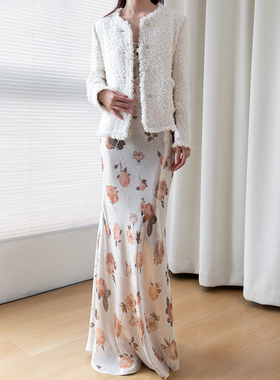 JIRANDESIGN 定制高端早秋简约短款白色小香风外套羊毛短上衣