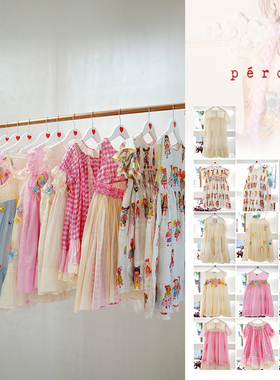 7Z 现货 大熊家 PERO春夏女童刺绣蕾丝连衣裙娃娃真丝棉公主裙