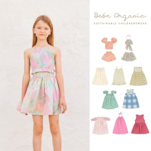 4Z 现货Bebe Organic春夏女童吊带连衣裙半裙套装